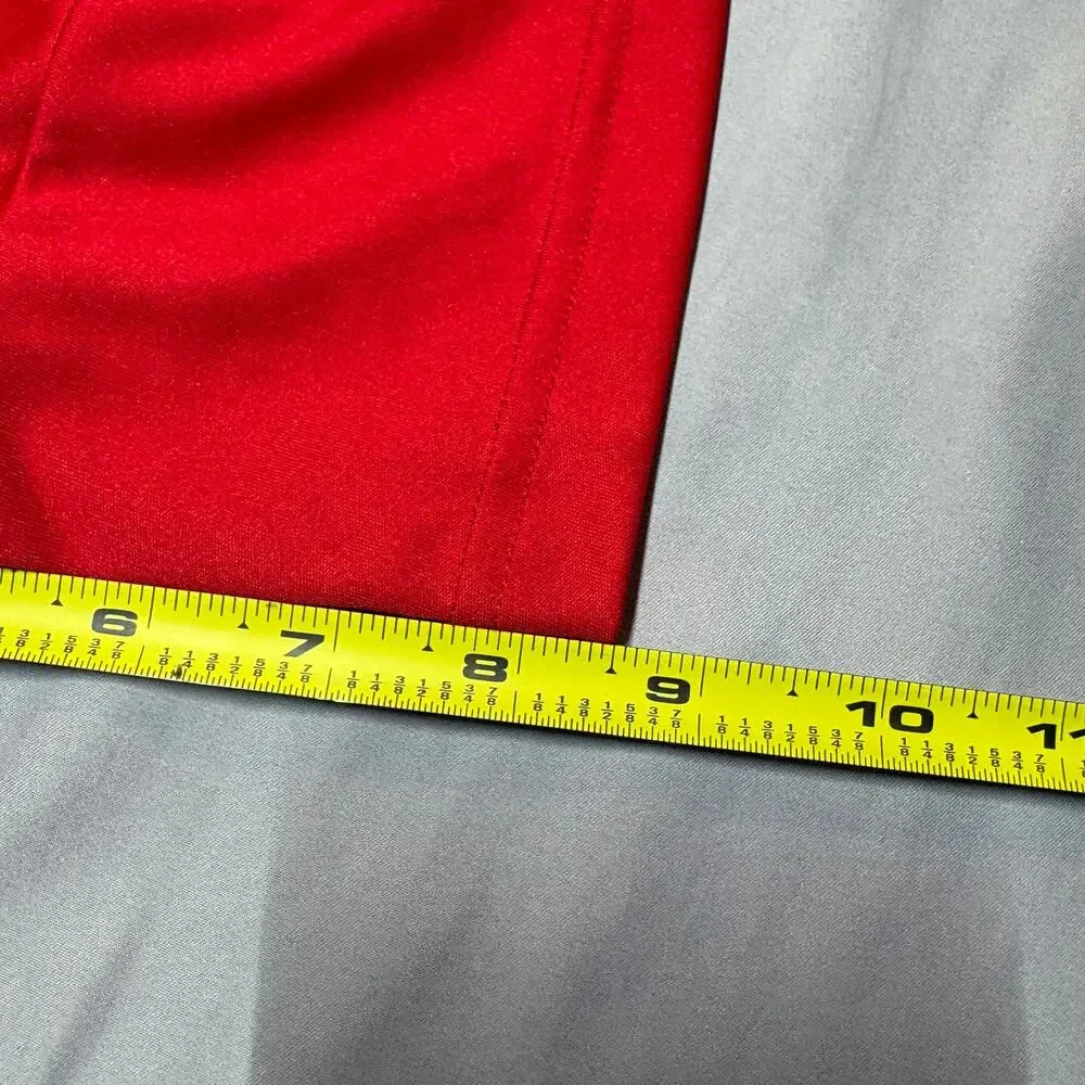 Red adidas basketball shorts